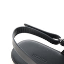 HERMES Mickey Sandals Leather EU42 Black Silver Auth BA16875M-10