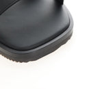 HERMES Mickey Sandals Leather EU42 Black Silver Auth BA16875M-12