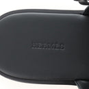 HERMES Mickey Sandals Leather EU42 Black Silver Auth BA16875M-19