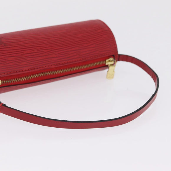 LOUIS VUITTON Epi Pouch Business Bag 2 Set Black Red LV Auth BA16877