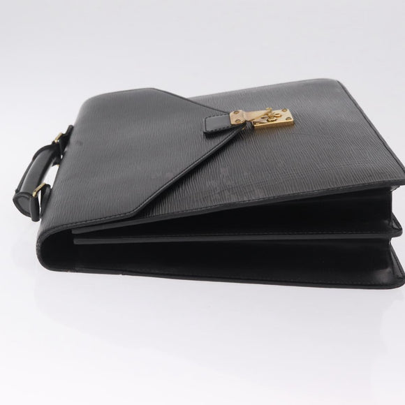 LOUIS VUITTON Epi Pouch Business Bag 2 Set Black Red LV Auth BA16877