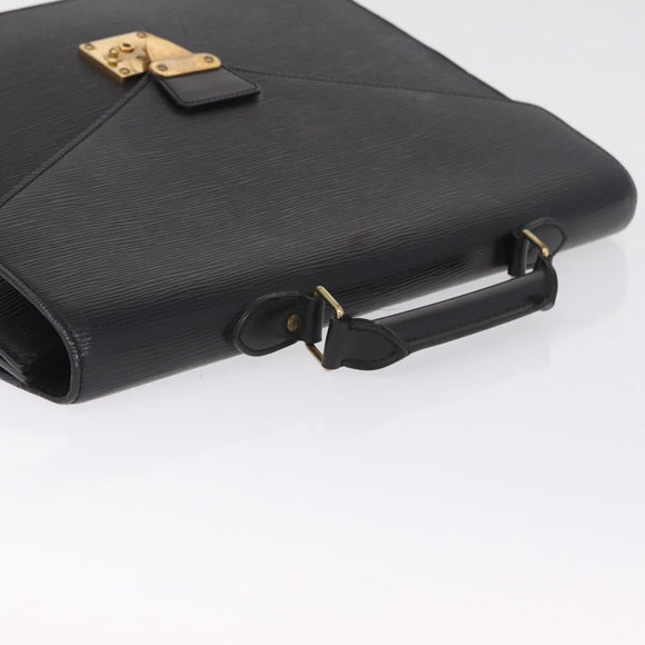 LOUIS VUITTON Epi Pouch Business Bag 2 Set Black Red LV Auth BA16877