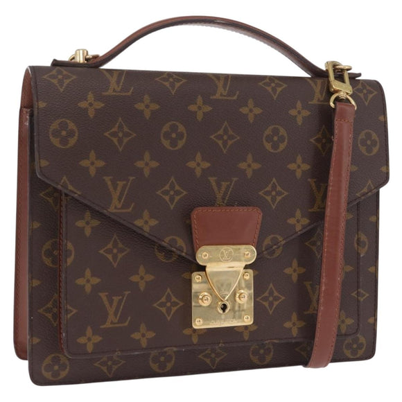 LOUIS VUITTON Monogram Monceau 28 Hand Bag 2way M51185 LV Auth BA16882A