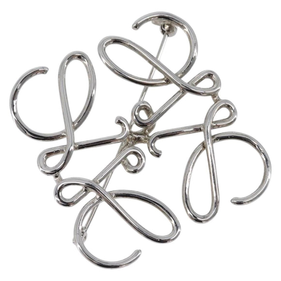 LOEWE Brooch Metal Silver Auth BA16883V