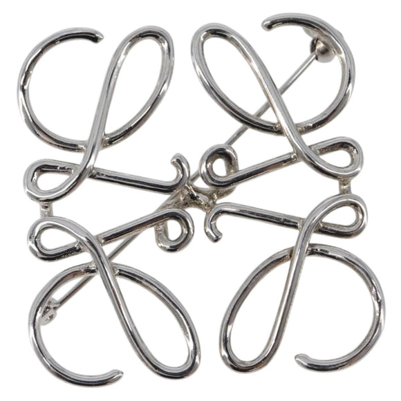 LOEWE Brooch Metal Silver Auth BA16883V