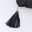 Bally Chain Shoulder Bag Leather Black Gold Tone Auth BA16884-15