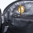Bally Chain Shoulder Bag Leather Black Gold Tone Auth BA16884-20