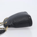 Bally Chain Shoulder Bag Leather Black Gold Tone Auth BA16884-5