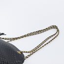 Bally Chain Shoulder Bag Leather Black Gold Tone Auth BA16884-8