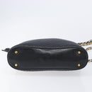 Bally Chain Shoulder Bag Leather Black Gold Tone Auth BA16884-9