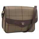Burberrys Nova Check Shoulder Bag Canvas Brown Gold Tone Auth BA16887-1