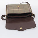 Burberrys Nova Check Shoulder Bag Canvas Brown Gold Tone Auth BA16887-15