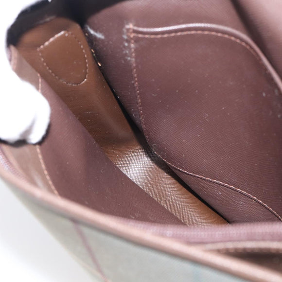 Burberrys Nova Check Shoulder Bag Canvas Brown Gold Tone Auth BA16887