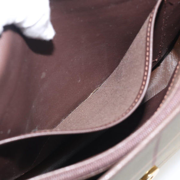 Burberrys Nova Check Shoulder Bag Canvas Brown Gold Tone Auth BA16887