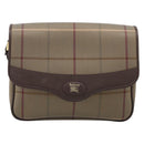 Burberrys Nova Check Shoulder Bag Canvas Brown Gold Tone Auth BA16887-2