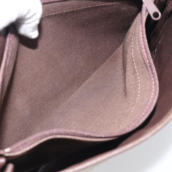 Burberrys Nova Check Shoulder Bag Canvas Brown Gold Tone Auth BA16887