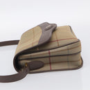 Burberrys Nova Check Shoulder Bag Canvas Brown Gold Tone Auth BA16887-4