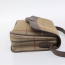 Burberrys Nova Check Shoulder Bag Canvas Brown Gold Tone Auth BA16887-5