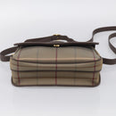 Burberrys Nova Check Shoulder Bag Canvas Brown Gold Tone Auth BA16887-9