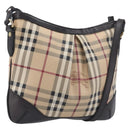 BURBERRY Nova Check Shoulder Bag PVC Leather Beige Gold Tone Auth BA16888-1