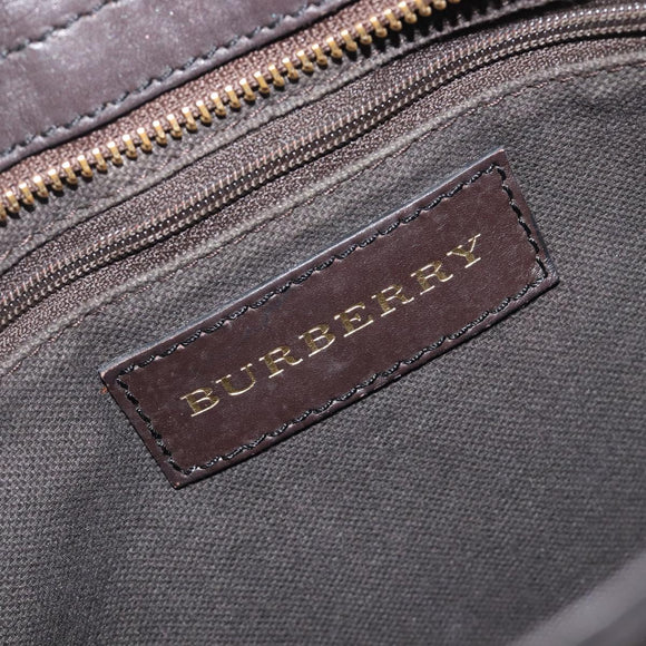 BURBERRY Nova Check Shoulder Bag PVC Leather Beige Gold Tone Auth BA16888