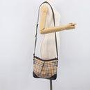 BURBERRY Nova Check Shoulder Bag PVC Leather Beige Gold Tone Auth BA16888-24