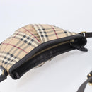 BURBERRY Nova Check Shoulder Bag PVC Leather Beige Gold Tone Auth BA16888-6