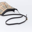 BURBERRY Nova Check Shoulder Bag PVC Leather Beige Gold Tone Auth BA16888-7
