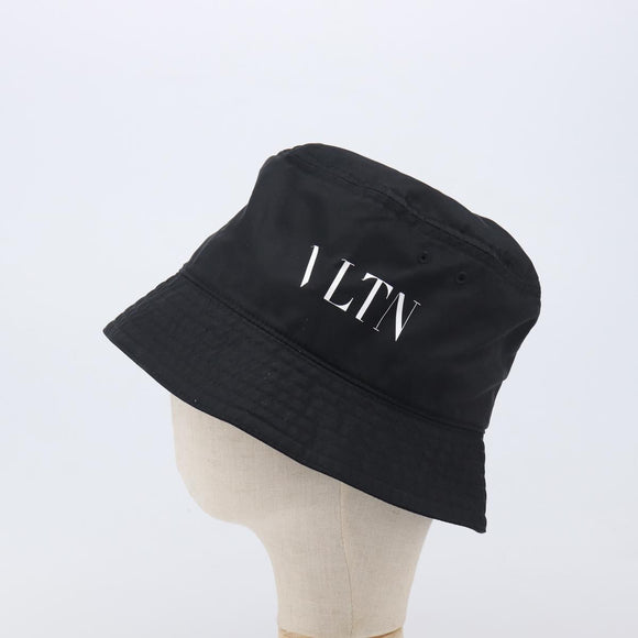 Valentino Bucket Hat Nylon Black White Auth BA16890
