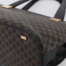 CELINE Macadam Hand Bag PVC Black Gold Tone Auth BA16891-10