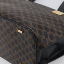 CELINE Macadam Hand Bag PVC Black Gold Tone Auth BA16891-12