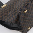 CELINE Macadam Hand Bag PVC Black Gold Tone Auth BA16891-13