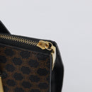 CELINE Macadam Hand Bag PVC Black Gold Tone Auth BA16891-14