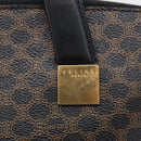 CELINE Macadam Hand Bag PVC Black Gold Tone Auth BA16891-15