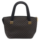 CELINE Macadam Hand Bag PVC Black Gold Tone Auth BA16891-3