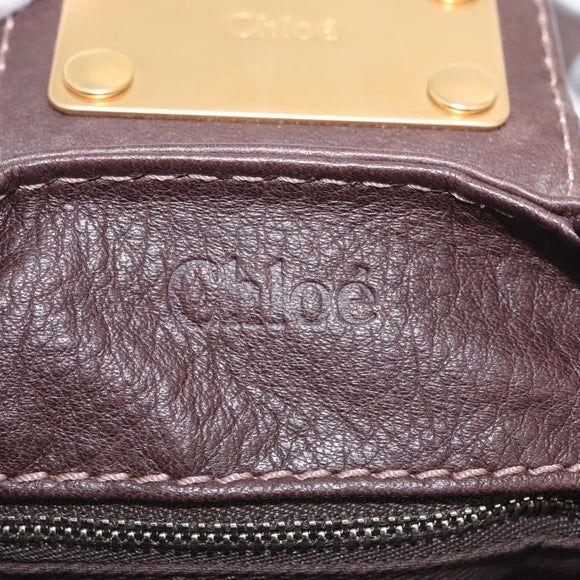 Chloe Paddington Hand Bag Leather Brown Gold Tone Auth BA16895V