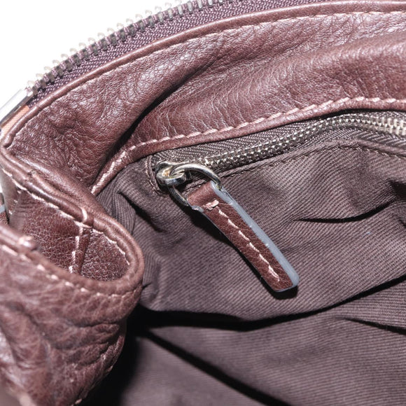 Chloe Paddington Hand Bag Leather Brown Gold Tone Auth BA16895V