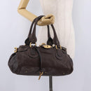 Chloe Paddington Hand Bag Leather Brown Gold Tone Auth BA16895V-29