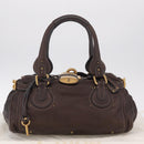 Chloe Paddington Hand Bag Leather Brown Gold Tone Auth BA16895V-30