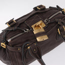 Chloe Paddington Hand Bag Leather Brown Gold Tone Auth BA16895V-6