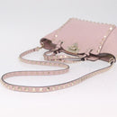Valentino Rock Studs Hand Bag Leather 2way Pink Gold Tone Auth BA16896V-10