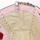 Valentino Rock Studs Hand Bag Leather 2way Pink Gold Tone Auth BA16896V-21