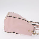 Valentino Rock Studs Hand Bag Leather 2way Pink Gold Tone Auth BA16896V-4