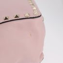 Valentino Rock Studs Hand Bag Leather 2way Pink Gold Tone Auth BA16896V-6