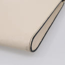 Salvatore Ferragamo Clutch Bag Leather Ivory Gold Tone Auth BA16897-10