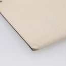 Salvatore Ferragamo Clutch Bag Leather Ivory Gold Tone Auth BA16897-11