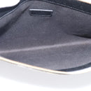 Salvatore Ferragamo Clutch Bag Leather Ivory Gold Tone Auth BA16897-19