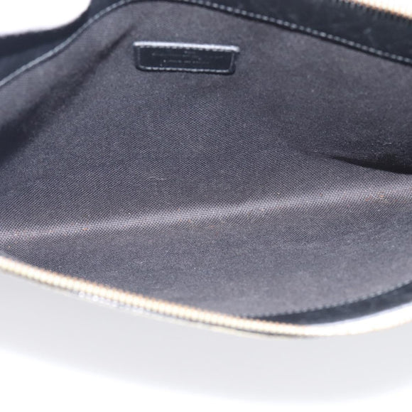 Salvatore Ferragamo Clutch Bag Leather Ivory Gold Tone Auth BA16897
