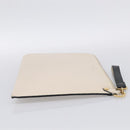 Salvatore Ferragamo Clutch Bag Leather Ivory Gold Tone Auth BA16897-5
