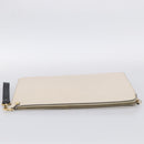 Salvatore Ferragamo Clutch Bag Leather Ivory Gold Tone Auth BA16897-6